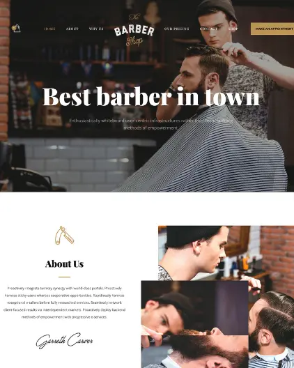 barber shop web desing service