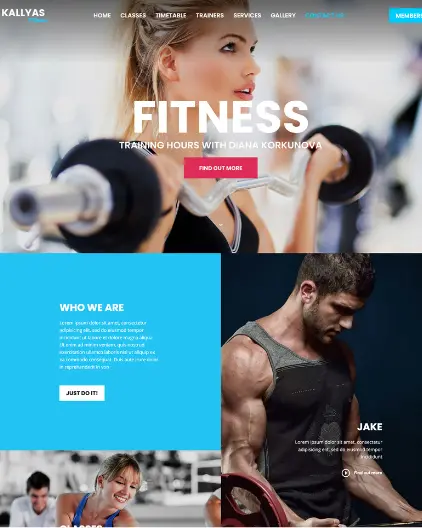 gym website desing service