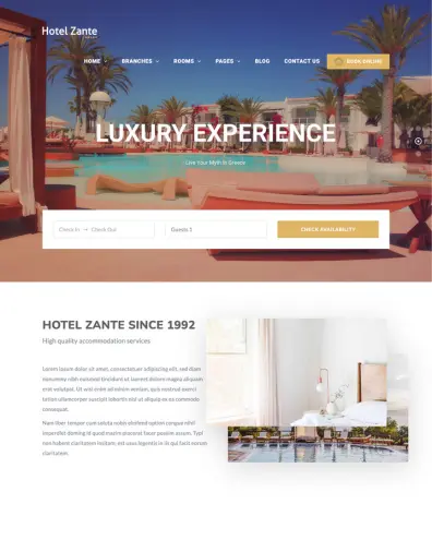 hotel website desing services